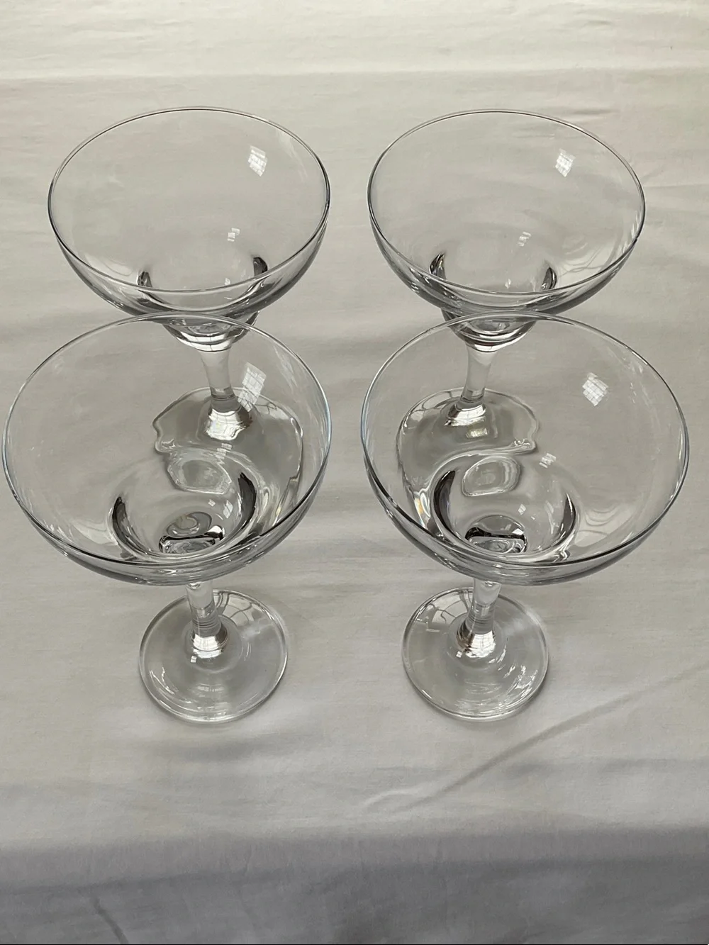 Set of 4 Clear Glass Margarita glasses 8 Ounces
